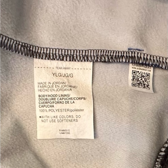 Under Armor Hoodie in grey storm with blue trim - SIZE YOUTH LARGE - Picture 6 of 6